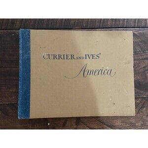 Vintage 1952 Currier and Ives America Table Top Book